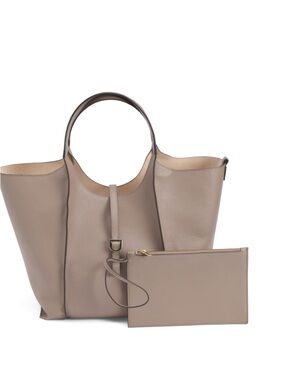 Rocai large Taupe Leather Tote with Matching Wristlet - Neutral Everyday Carry